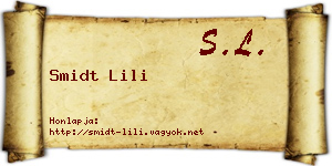 Smidt Lili névjegykártya